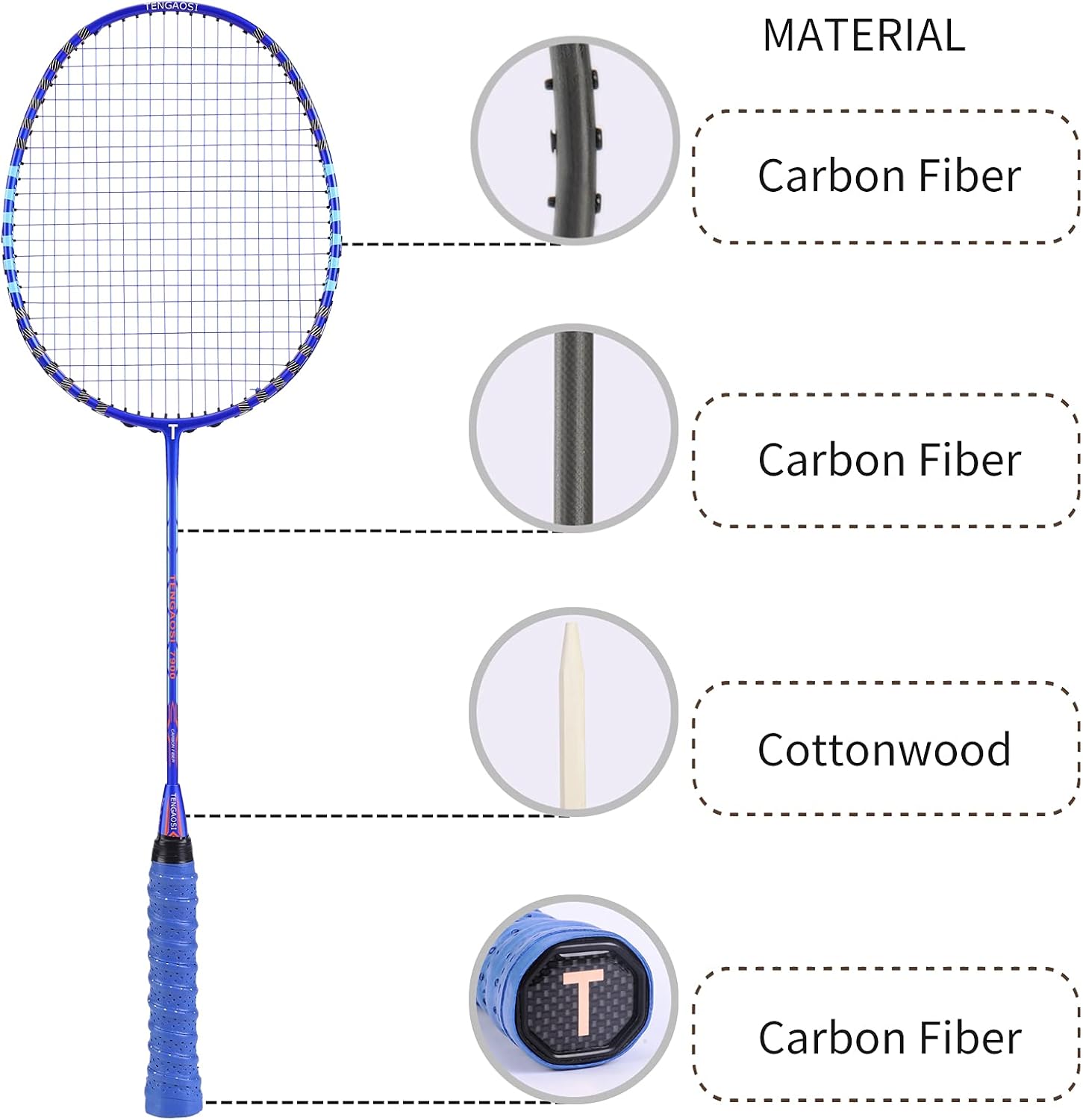 バドミントンラケット4個セット ダックフェザー付き バドミントン